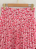 Yipinpay Pink Pleated Skirt Women Printed Long Skirts For Women Fashion 2023 Summer High Waist Midi Skirt Woman Elegant Skirts