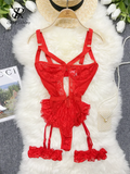 Yipinpay Women Erotic Sexy Lace Rompers Sleeveless Backless Slim Short Playsuit Transparent Underwear Hollow Out Mesh Bodysuits