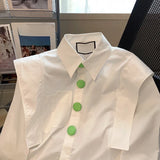 Yipinpay Blusas Mujer Tops Chic Button White Lapel Shirt Women Camisa Feminina Spring Casual Blouses Wild Shirts for Women