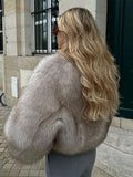Yipinpay Fluffy Faux Fur Coat For Women Elegant Loose Long Sleeve Cardigan Jacket Female Luxury High Street Thick Lady Outerwear