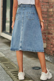Yipinpay Sale New Summer Denim Skirts For Women Fashion Slim Mid Length Jeans Button A-Line Skirts Street Casual Female Clothing