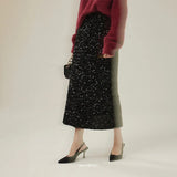 Yipinpay Pink Sequin Midi Skirts For Women Fashion Evening Party High Waist Slim Fit Skirt Long Black Gray Glitter Female Bottoms