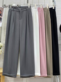 yipinpay Crimping High Waist Pants for Womens 2023 Korean Fashion Casual Harem Pants Female Loose Elegant Chic Trousers Ladies