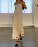 Yipinpay Women Spaghetti Strap Long Dress Star Print Sleeveless A-Line Party Dress For Cocktail Nightclub Beach Street Style S M L