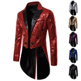 Yipinpay Men Shiny Sequin Glitter Embellished Blazer Jacket Men Nightclub Prom Suit Blazer Costume Homme Singers Stage Clothes Tuxedo new