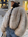 Yipinpay Fluffy Faux Fur Coat For Women Elegant Loose Long Sleeve Cardigan Jacket Female Luxury High Street Thick Lady Outerwear