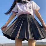 Yipinpay Preppy Black Plaid Pleated Skirt Women Japanese Fashion School Girl Uniform Kawaii Gothic High Waist Mini Skirt Cute JK