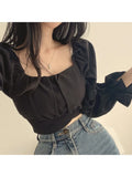 Yipinpay Blouse French Elegant Sweet Jumper 2024 New Korean Cute Age Reduction Retro Bow Top Fashion Trend Versatile Female Wear