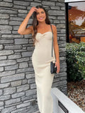 Yipinpay Strapless Knit Maxi Dresses For Women Summer Beach Party Bodycon Dress Off-Shoulder Twist Knitting Evening Backless Dress