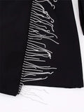 Yipinpay Black Rhinestone Jumpsuit Women Short Blazer Playsuit Long Sleeve Party Elegant Woman Jumpsuit 2023 Winter Rompers Playsuit