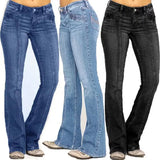 Yipinpay New Women's Low Waist Boot Cut Jeans Fashion Slim Stretch Denim Flared Pants Casual Female Trousers XS-4XL Drop Shipping