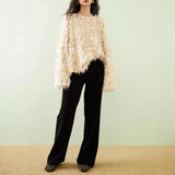 Yipinpay Fashion Oversized Sweater Pullover Sweet Sequin Sweater Y2k Clothes Pull Femme Long Sleeve Top Grunge Knitted
