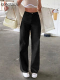 Yipinpay Autumer Winter Women Denim Pants High Waist Warm Vintage Y2k Jeans Korean Fashion Streetwear Female Baggy Casual Overalls