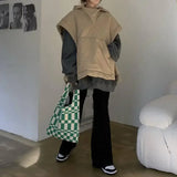 Yipinpay Autumn Winter Sleeveless Jacket Causal Hooded Pullover Parkas Vest Fashion Women Outwear Tops Vests Waistcoat Chaquetas