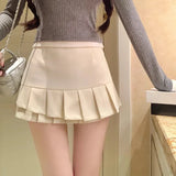 Yipinpay Sexy Mini Skirt Woman Spring New Fashion High Waist Sweet Elegant Pleated Skirt Girl Streetwear Casual French Style