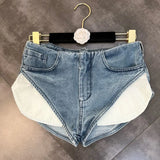 Yipinpay High Waist Spicy Girl Irregular Denim Shorts Women Summer New Fashion Elastic Tight Hot Pants Jeans Women Clothing