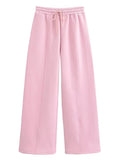 Yipinpay Autumn 2 Piece-Set Tracksuit Trousers Outfits Female Slim High Waist Drawstring Fashion Clothes Loose Women's Pants Sets