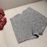 Yipinpay Casual Mini Silver Sequin Skirt High Waist Shorts Feminino Pantalones Cortos De Mujer Y2k Streetwear Sexy