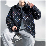 Yipinpay Men  Plaid Shirts Fashion Colorful Oversized Hollowed Out Shirt Casual Large Size Patch Blouses Long Sleeve Jacket Male Clothes