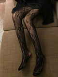 Yipinpay White Lace Tights Women Stockings Fashion See-Through Lingerie Straight Bodys Mujer Bottom High Street Leggings Female New