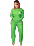 Yipinpay Pieces Women's Sets 2023 Autumn Winter Letter Print Pullover Suit Tops And Pants Suits Two Piece Set Tracksuit Outfit
