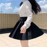 Yipinpay Preppy Black Plaid Pleated Skirt Women Japanese Fashion School Girl Uniform Kawaii Gothic High Waist Mini Skirt Cute JK