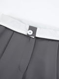 Yipinpay Street Style Patchwork Wide Leg Pants Women Mid Waist Contrast Pants Casual Spring Summer 2023 Baggy Trousers Ladies
