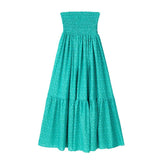 Yipinpay Print Long Skirts For Women Fashion 2023 High Waist Ruffle Skirt Sets Summer Beach Skirt Woman Ruched Women's Skirts
