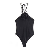 Yipinpay 2023 Women Swimwear Flower Sexy Backless Body Woman Off Shoulder Halter Summer Woman Bodysuit Lingerie Tights Swimsuit