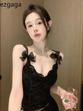 Yipinpay Sexy Camis Women Bowknot Bandage V Neck 2024 Spring New Slim Ins Fashion Outwear Crop Tank Tops Party Ladies Casual