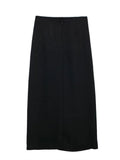 Yipinpay Black Midi Skirt Woman Golden Buttons Long Skirts For Women Fashion 2023 High Waist Slit Skirt Elegant Women's Skirts