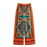 Yipinpay Printed Wide Leg Pants Women High Waist Baggy Pants Woman Fashion Summer Y2k Streetwear Casual Pants Set Women's Trousers