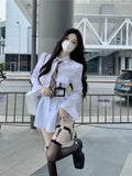 Yipinpay Dresses for Women White Hot Girl Empire Shirt Dress Womens Clothing Preppy Style Ankle-Length Solid Autumn/spring Clothes