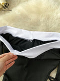 Yipinpay Fashion Sexy Two Pieces Suits Bandage One Shoulder Long Sleeve Short Tops+High Waist Shorts Women Hotsweet Casual Suit