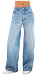 Yipinpay Spring New Y2K Style Women's Loose Jeans Fashion Denim Wide Leg Pants Street Casual Trousers XS-L Drop Shipping