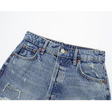Yipinpay 2023 Summer Denim Shorts For Women Ripped Women's Jeans Shorts Faded High Waist Baggy Shorts Woman Streetwear Short Pants
