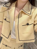 Yipinpay Women's Summer Shorts Sets Luxury Korean Hight Waist New In Matching Sets Chic and Elegant Casual Top Shorts Two-piece Set