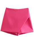 Yipinpay High Waist Green Shorts Women Summer Skirt Shorts Woman Asymmetric Skort Fashion Casual Shorts Y2k Streetwear Short Pants