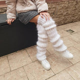Yipinpay Womens Casual Knitted Leg Warmers Fashion Solid Color Leg Warmers Lolita Socks Accessories Skin Friendly Streetwear