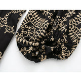 Yipinpay Cut Out Black Long Dress Women Embroidery Backless Dress Woman Puff Sleeve Vintage Gothic Dress 2023 Midi Summer Dresses