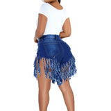 Yipinpay Summer New Women Long Tassel Denim Shorts Fashion High Stretch Skinny Jeans Shorts Street Hipster Clothing S-2XL