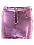 Yipinpay Zipper Fly Pockets A-Line Skirt Women Pink Preppy Style Y2K High Waist Mini Hot Girl Silver Party Bottom 2023 New