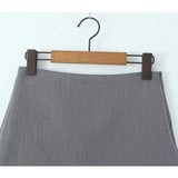 Yipinpay Sexy Women High Waist Side Zipper Gray Package Hip Mini Skirt