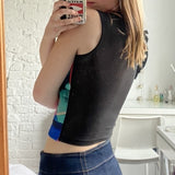 Yipinpay Women’s Crop Top Fashion Abstract Printing Vest Causal Round Neck Exposed Navel Sleeveless Tops Casual Outfits Streetwear Y2k