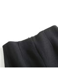 Yipinpay Women 2024 Sexy Slits Woolen Midi Pencil Skirt Vintage Black High Waist Autumn Winter Female Skirts