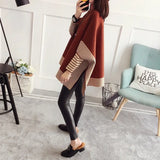 Yipinpay Women Pullover Female Sweater Fashion Autumn Winter Shawl Warm Casual Loose Knitted Tops