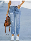 Yipinpay New Women's High Stretch Ripped Jeans Fashion Slim Denim Pencil Pants Street Casual Female Clothing S-2XL Drop Shipping