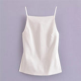 Yipinpay Black Backless Top Women White Sleeveless Cami Top Party For Woman Fashion Summer Sexy Tops Woman 2023 Elegant Woman Top