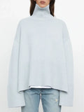 Yipinpay Winter Women¡¯s Long Sleeves Knit Sweater Turtleneck Striped Print Loose Pullover Tops 2024 New Autumn Oversized Sweater