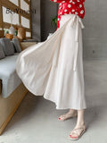 yipinpay Women Wrap Skirt Summer Beach Boho Sexy Casual One-piece Midi Skirts Korean Fashion Solid Color Chic Faldas 9 Colors